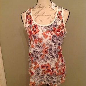NWT LOFT floral shell $14